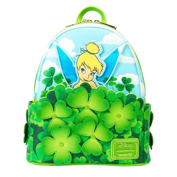 Loungefly Handbags - NWT Loungefly Disney Peter Pan Tinker Bell Clover Mini Backpack WEB EXCLUSIVE